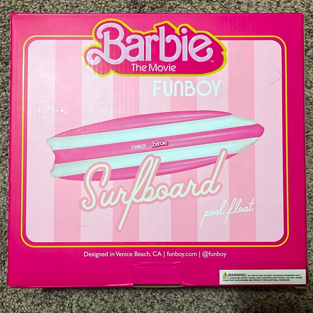 Barbie x FUNBOY inflatable surfboard pool float!! 💓